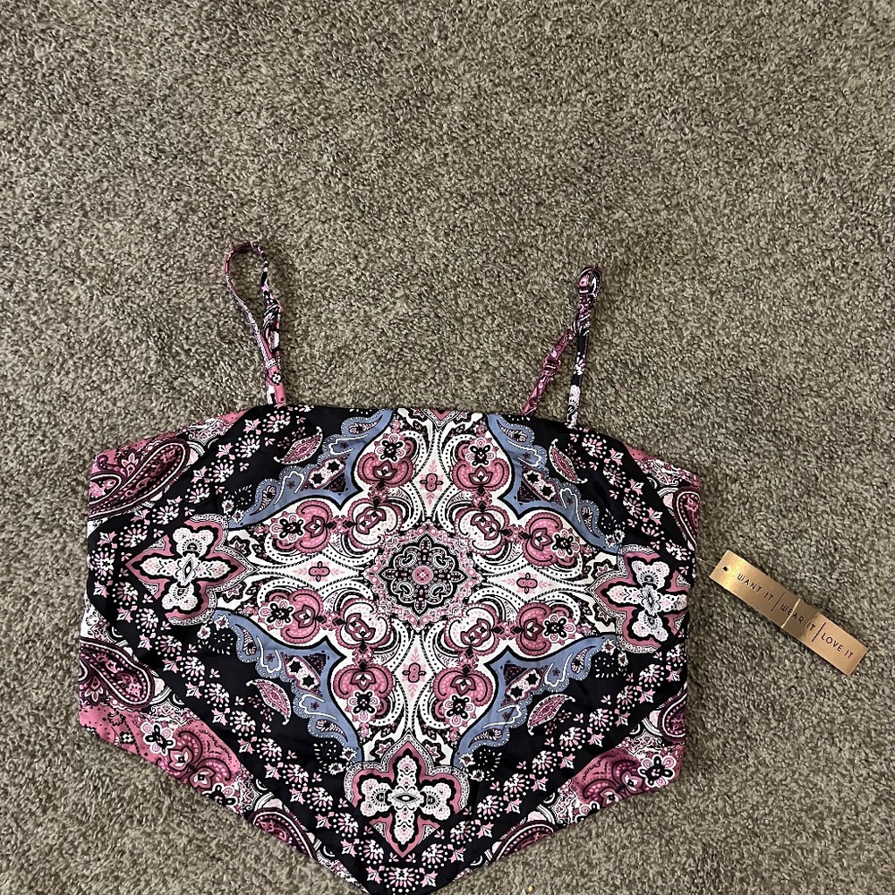 bandana purple crop top size large